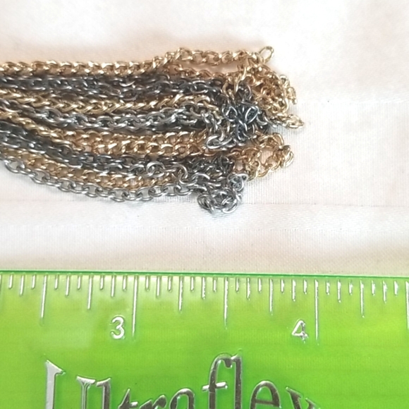 Gold Silver Beaded Chain Earrings - Picture 4 of 4